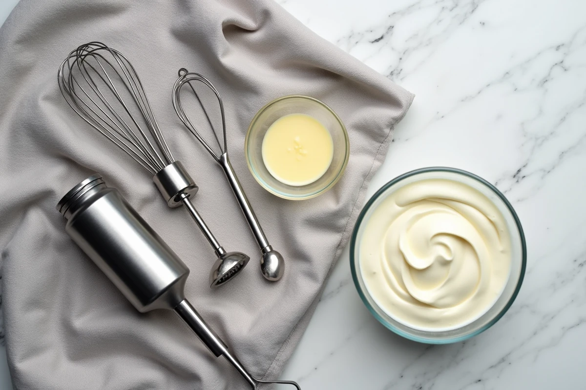 Comparatif fouet ballon, batteur électrique et mixeur plongeant pour préparer une mayonnaise onctueuse